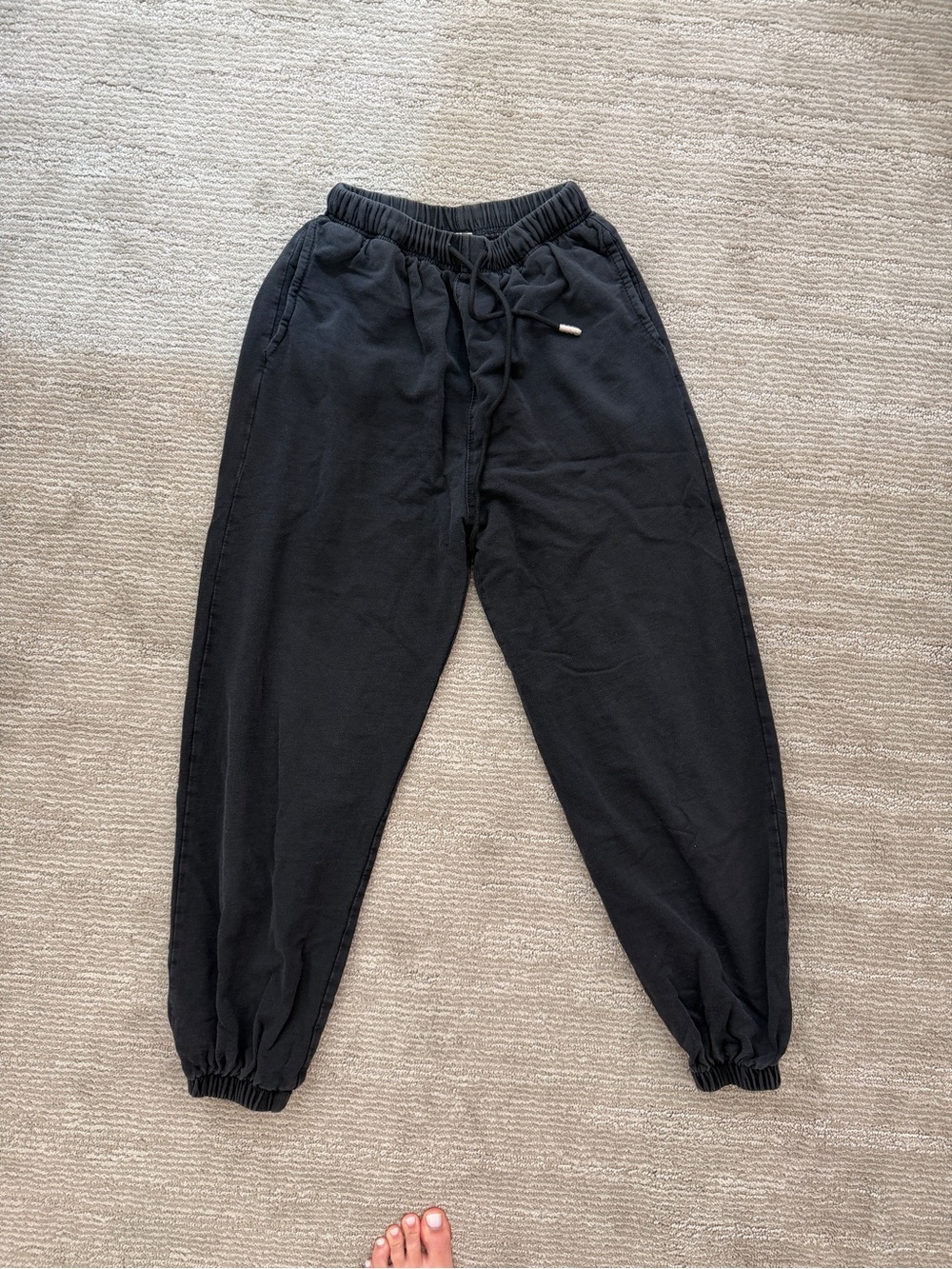Black Drawstring Jogger Pants (petite)